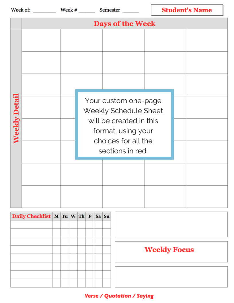 weekly schedule sheet