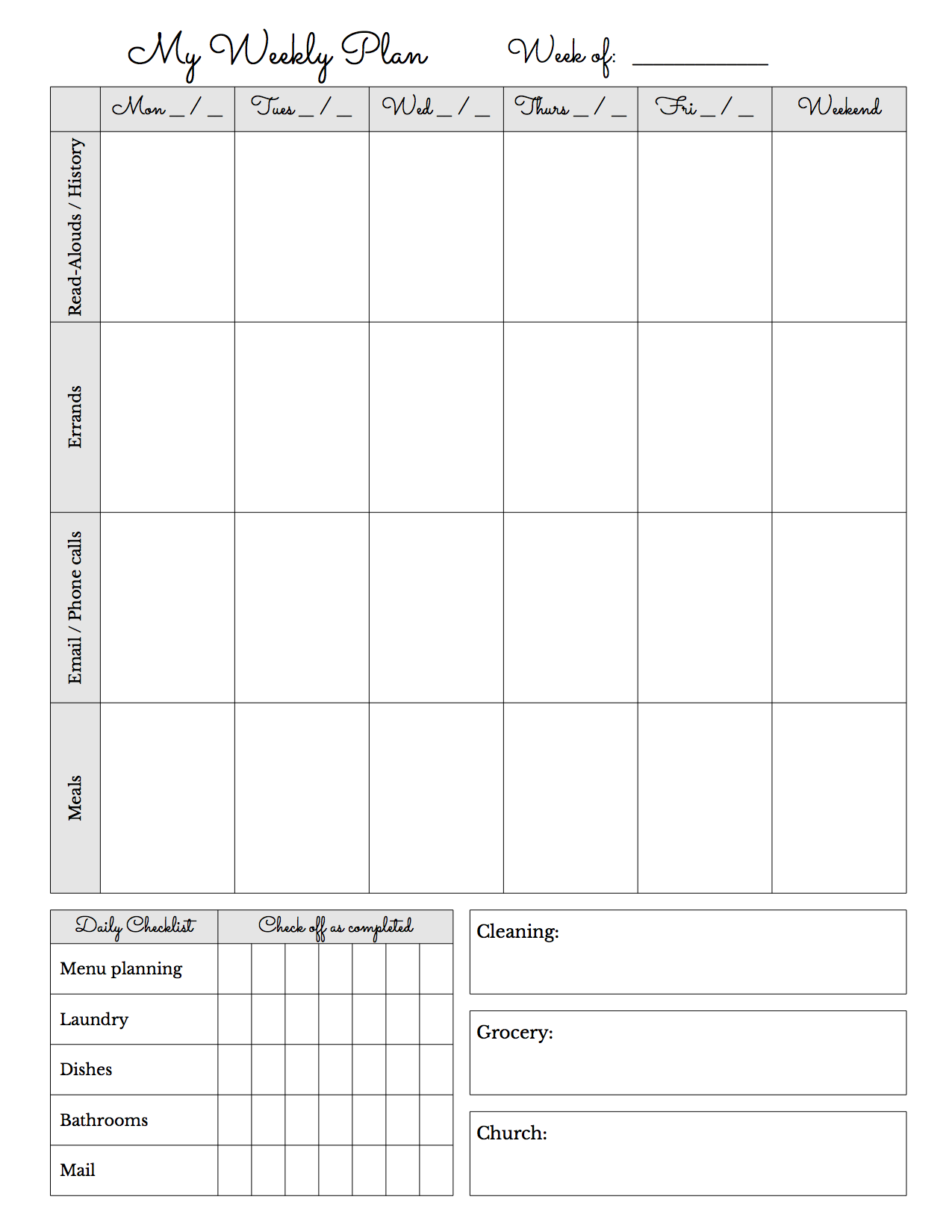 weekly schedule sheet examples a plan in place customizable weekly cleaning schedule