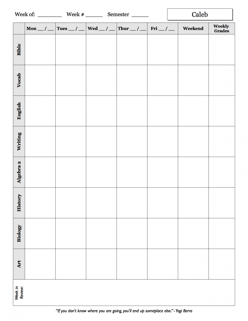 weekly schedule sheet examples a plan in place