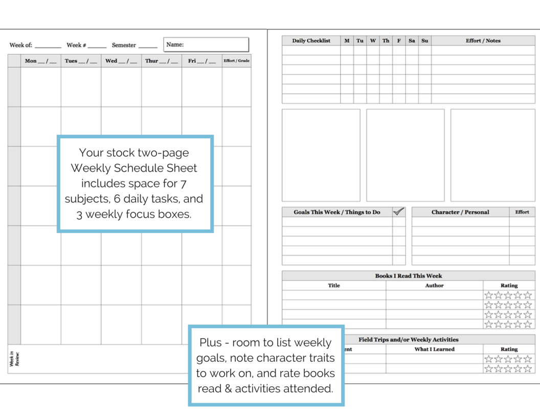 customized homeschool planner