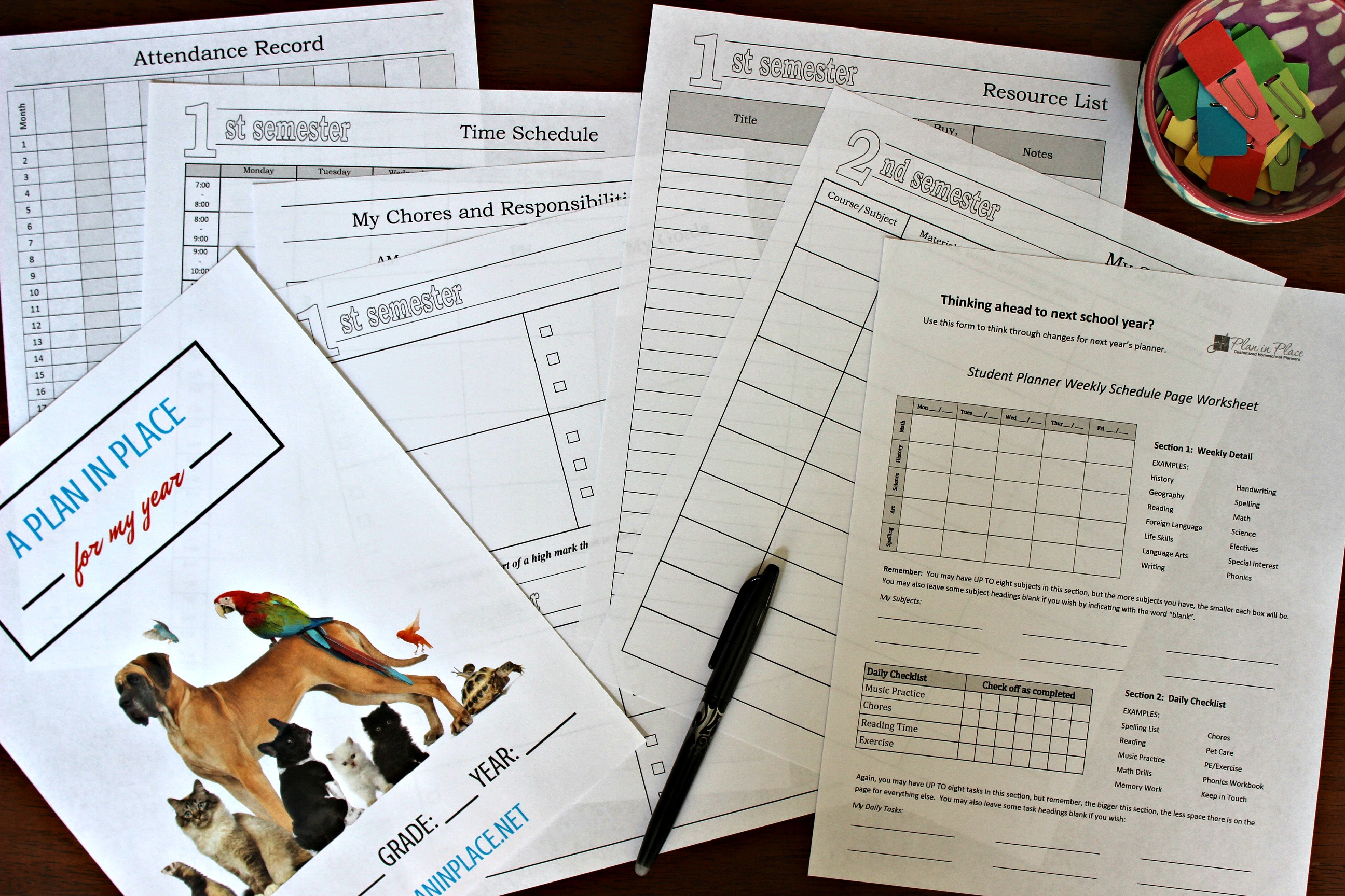 printable homeschool planner